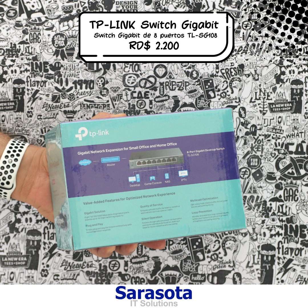 accesorios para electronica - TP-Link Switch Gibabit de 8 puertos SG108 Somos Sarasota 1