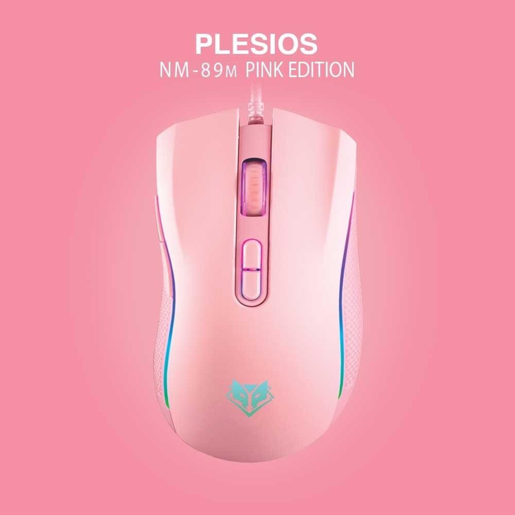 accesorios para electronica - Mouse rosado pink luces rgb alambrico 1