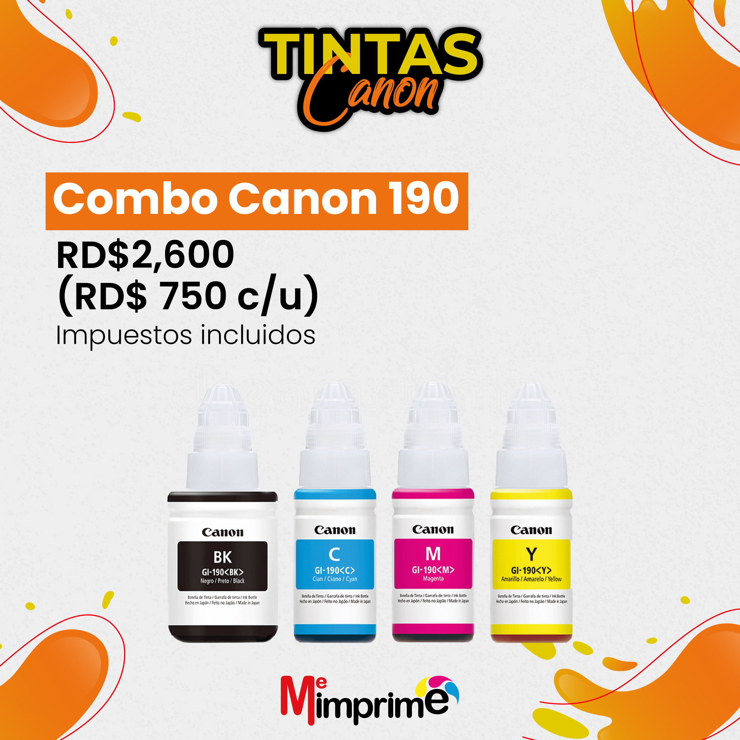 impresoras y scanners - Combo de Tintas Canon 190 