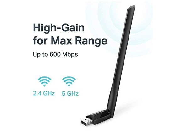 computadoras y laptops - ADAPTADOR DE RED USB WIFI TP-LINK AC600 ARCHER T2U PLUS, 2.4GHZ/200MBPS, 5.0GHZ 0