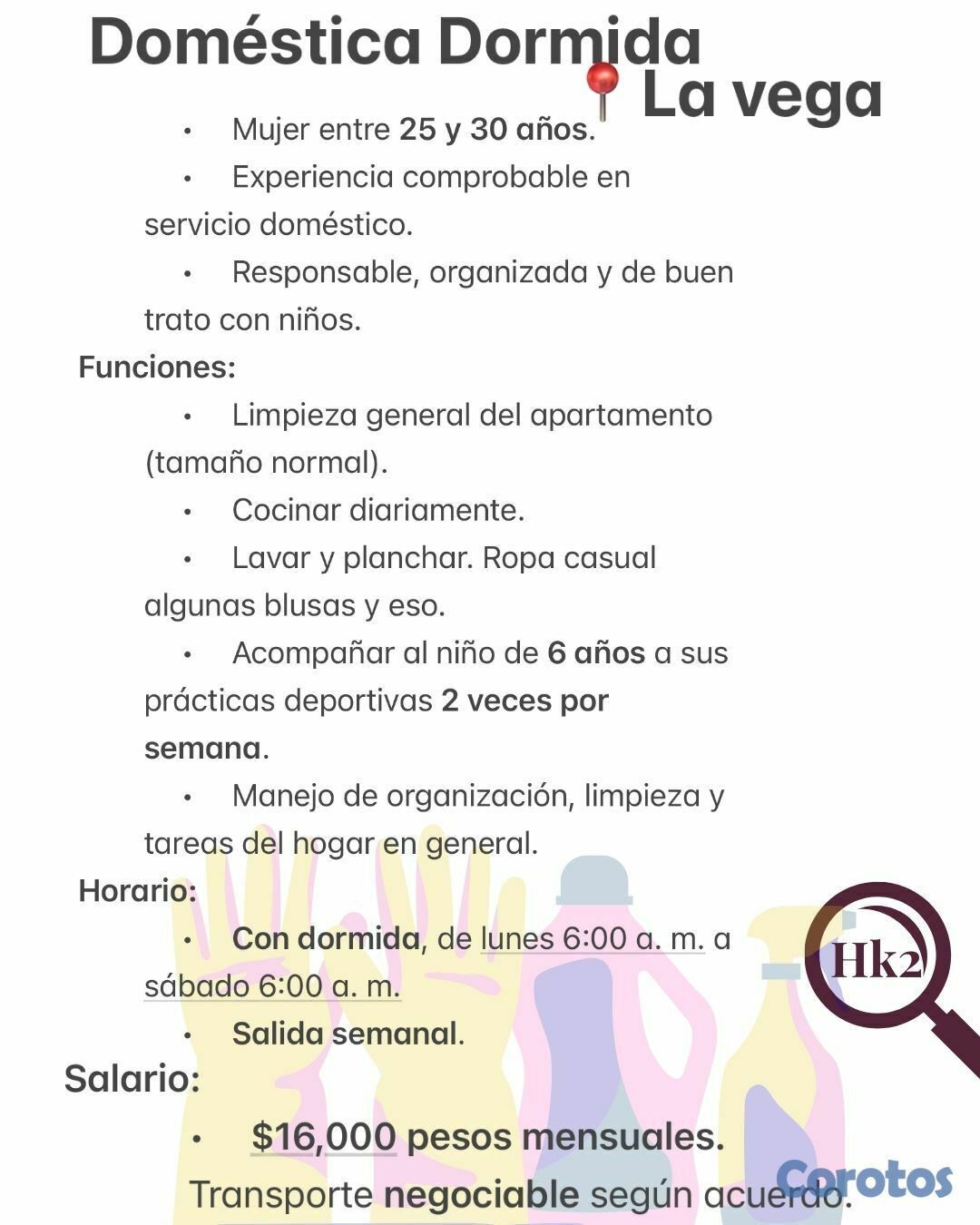 empleos disponibles - Vacantes disponibles domesticas.  2