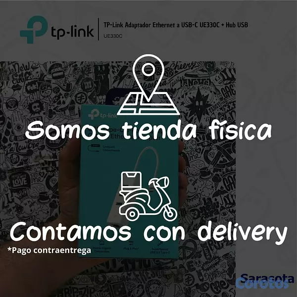 accesorios para electronica - TP-Link Adaptador Ethernet a USB-C UE330C + Hub US 4