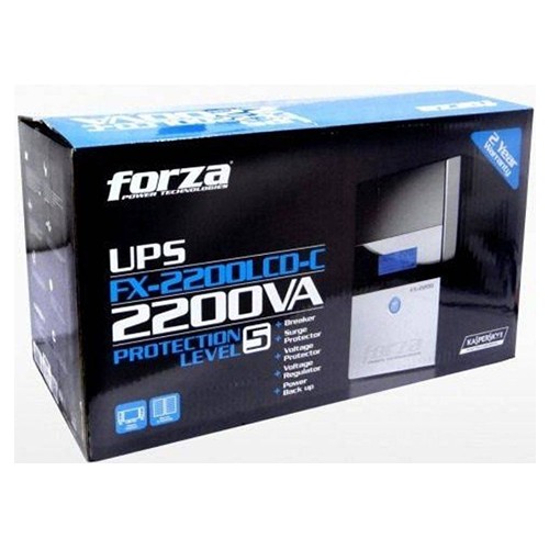 computadoras y laptops - UPS FORZA FX-2200LCD 2200VA 1200 WATTS 8 ENTRADAS, PUERTO USB, PANTALLA LCD 120V 1