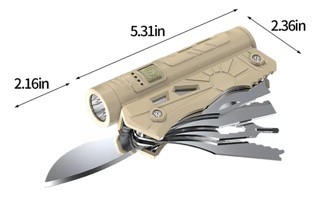 hobby y coleccion - Navaja Tactica Multifuncion Con Linterna Power Bank FOCO LUZ LED 2