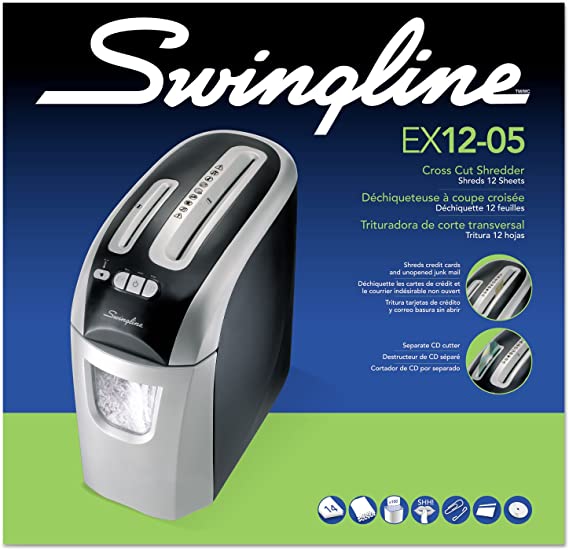 impresoras y scanners - TRITURADORA Swingline EX12-05 Super Cross Cut trituradora 12 hojas a la vez 