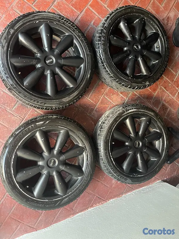 repuestos - Juego de Aros con gomas de mini cooper 2011 negros 5x120 número 18 3