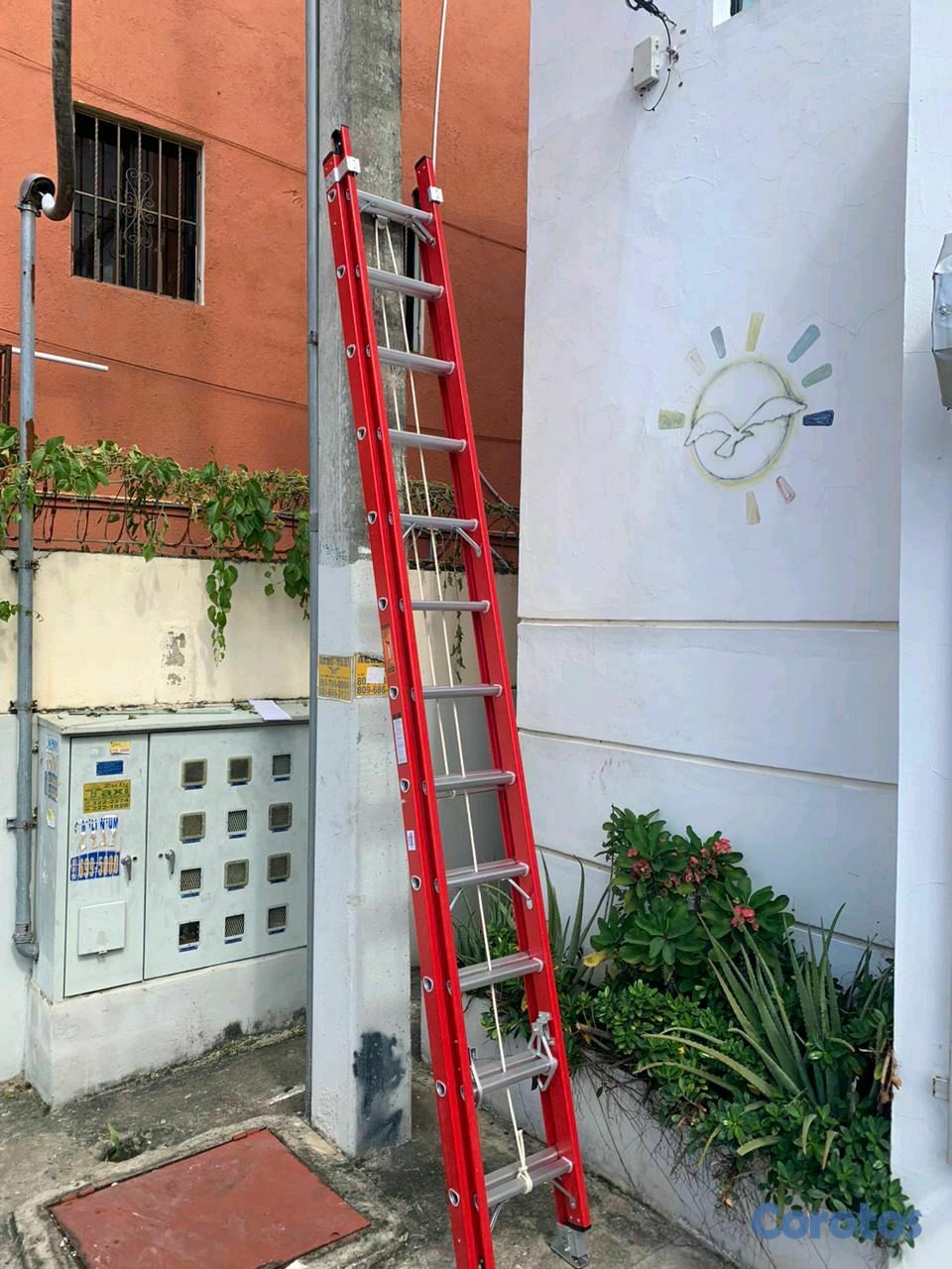 herramientas, jardines y exterior - escalera telescopica en fibra de vidrio 24 pies 