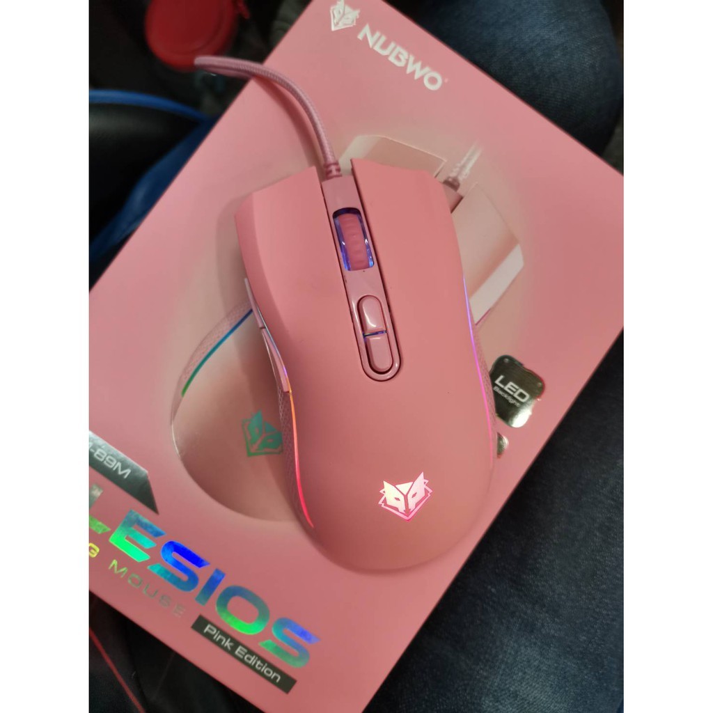 accesorios para electronica - Mouse rosado pink luces rgb alambrico 2