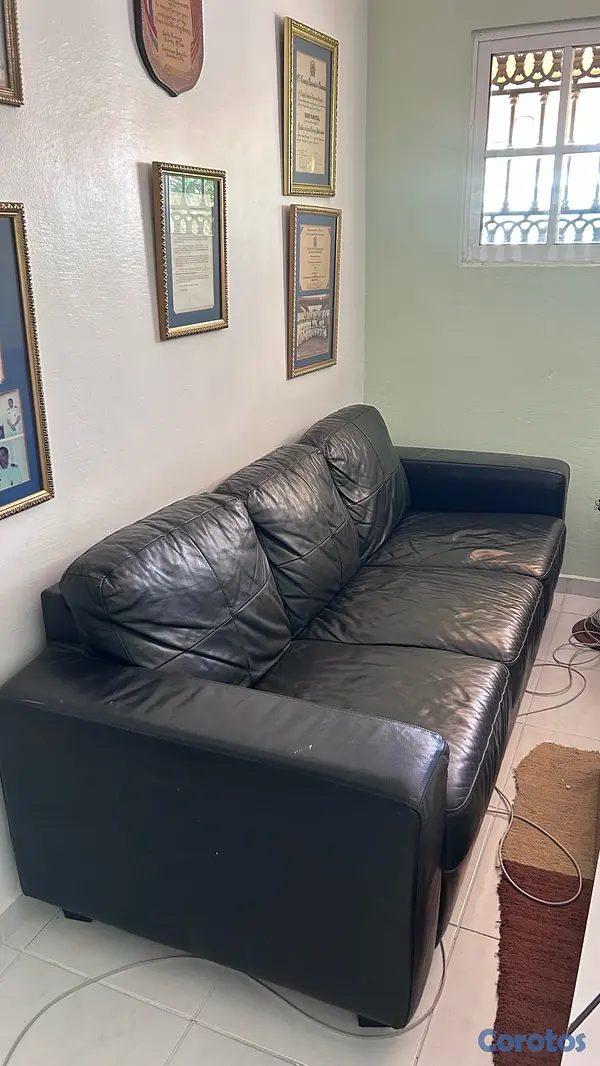 muebles y colchones - juegos de 2 sofás en leader y mesa de centro  2