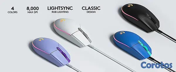 computadoras y laptops - MOUSE LOGITECH G203 LIGHTSYNC GAMING, USB,ILUMINACIÓN RGB LIGHTSYNC,6 BOTONES  2