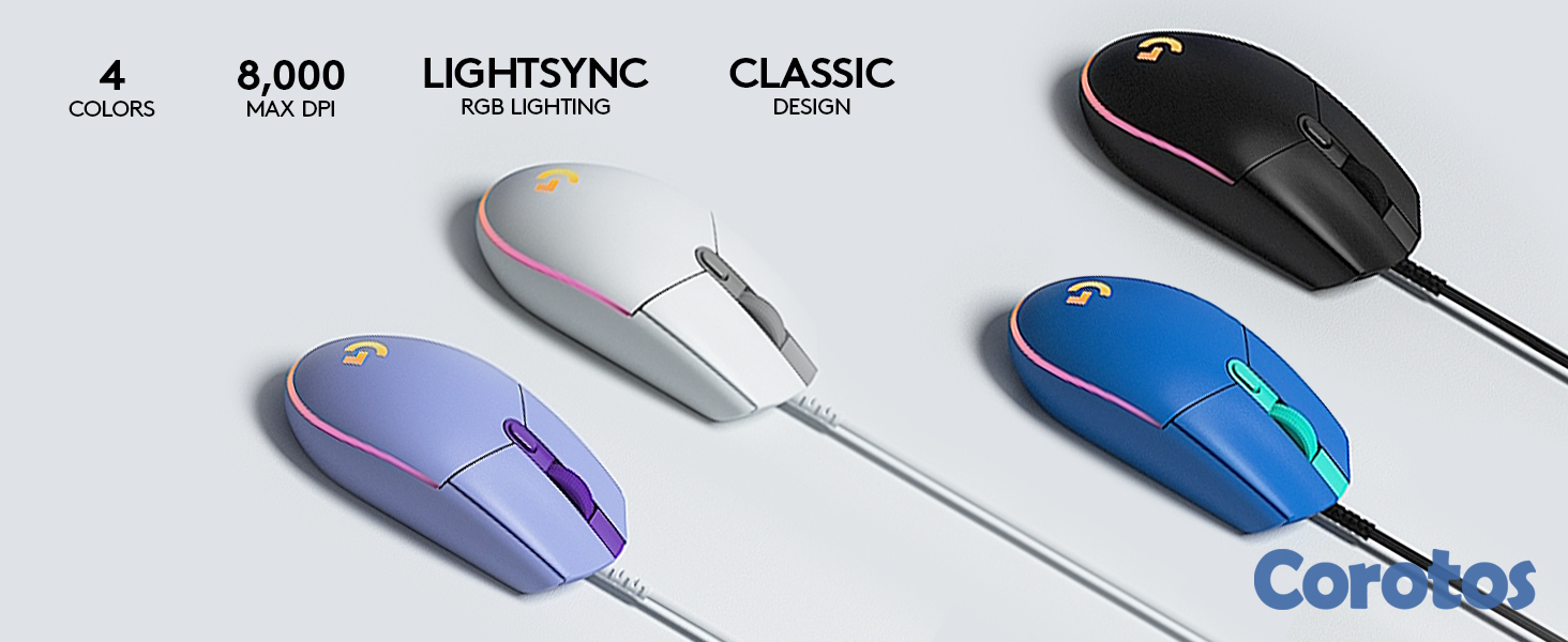 computadoras y laptops - MOUSE LOGITECH G203 LIGHTSYNC GAMING, USB,ILUMINACIÓN RGB LIGHTSYNC,6 BOTONES  2