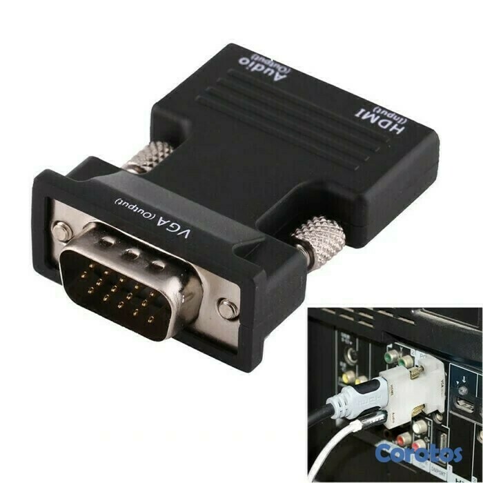 accesorios para electronica - Convertidor hdmi a vga + audio ideal para pc lapto 3