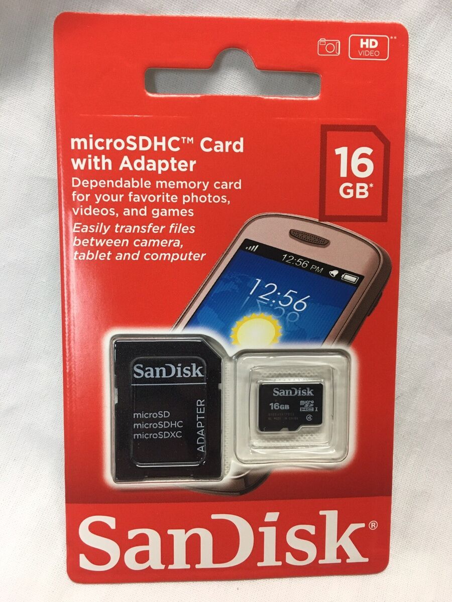 otros electronicos - Memoria MicroSD SanDisk 16GB con Adaptador 1