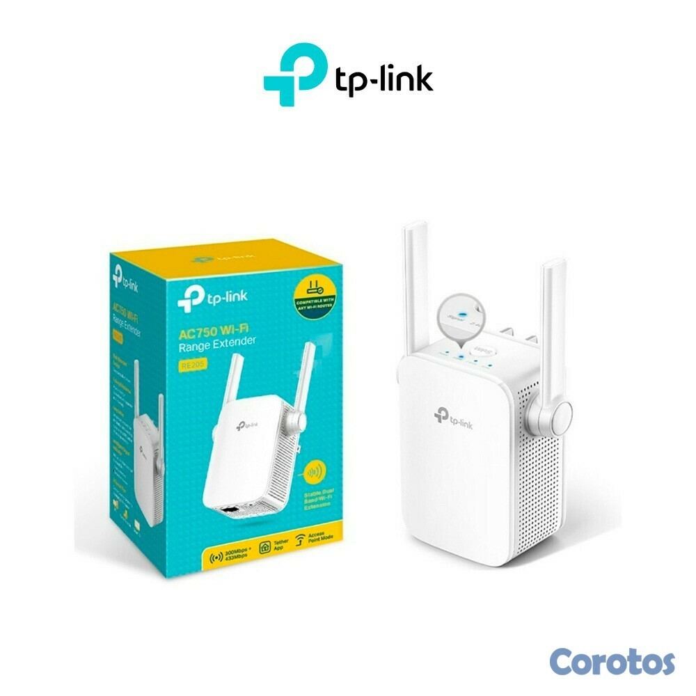 computadoras y laptops - REPEATER TP-LINK RE205 AC750 MPS EXTENDER LANR-0334 2
