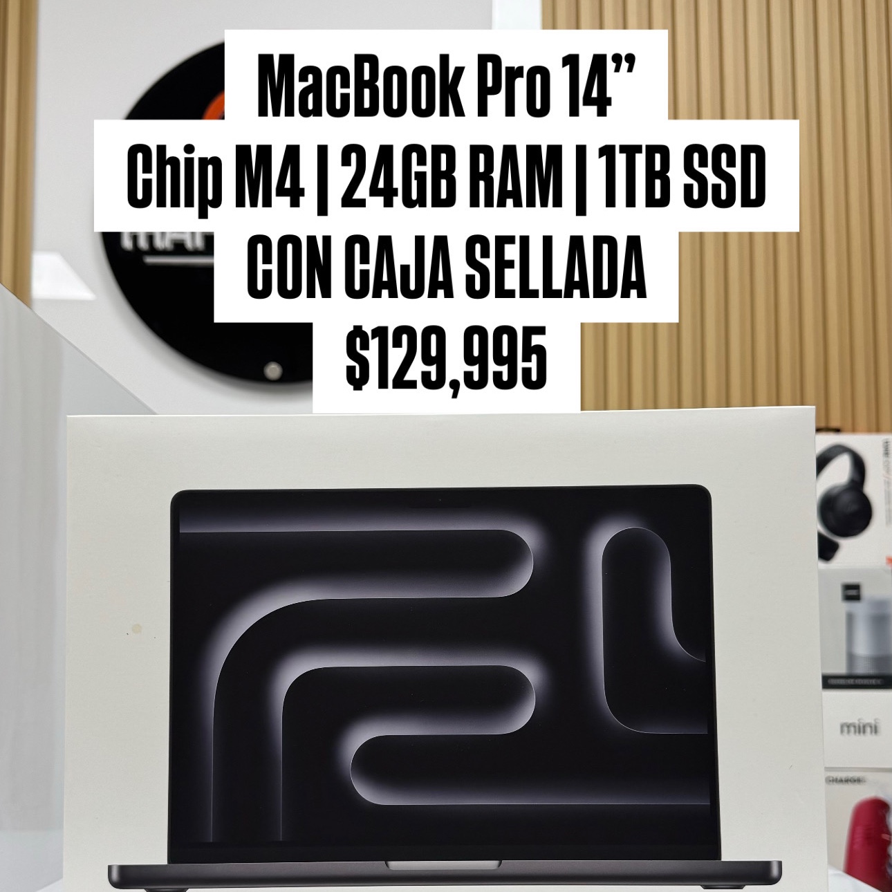 computadoras y laptops - Maxbook Pro 14” 1TB SSD 24GB RAM Chip M4 Black Sellada  0