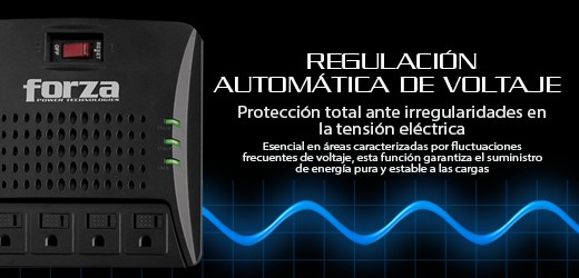 computadoras y laptops - REGULADOR DE VOLTAJE FORZA 3000VA, REGLETA DE 4XTOMAS 110V/1500W/900J, 2XRJ11/RJ