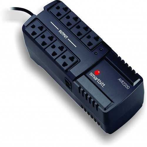 computadoras y laptops - REGULADO DE VOLTAJESMARTBITT 2200VA/1100W,CON 8 SALIDAS ALTA CALIDAD   0