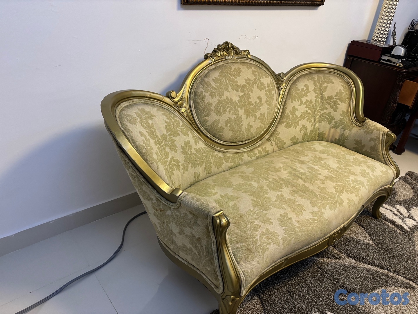 muebles y colchones - Hermoso Diván antiguo estilo Luis XV 3