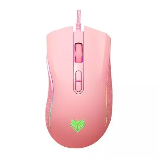 accesorios para electronica - Mouse rosado pink luces rgb alambrico 4