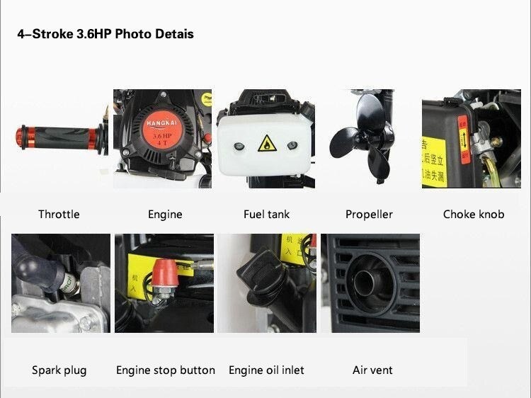 equipos profesionales - Motor fuera de borda 3hp 4 tiempos para bote pesca playa rios 9