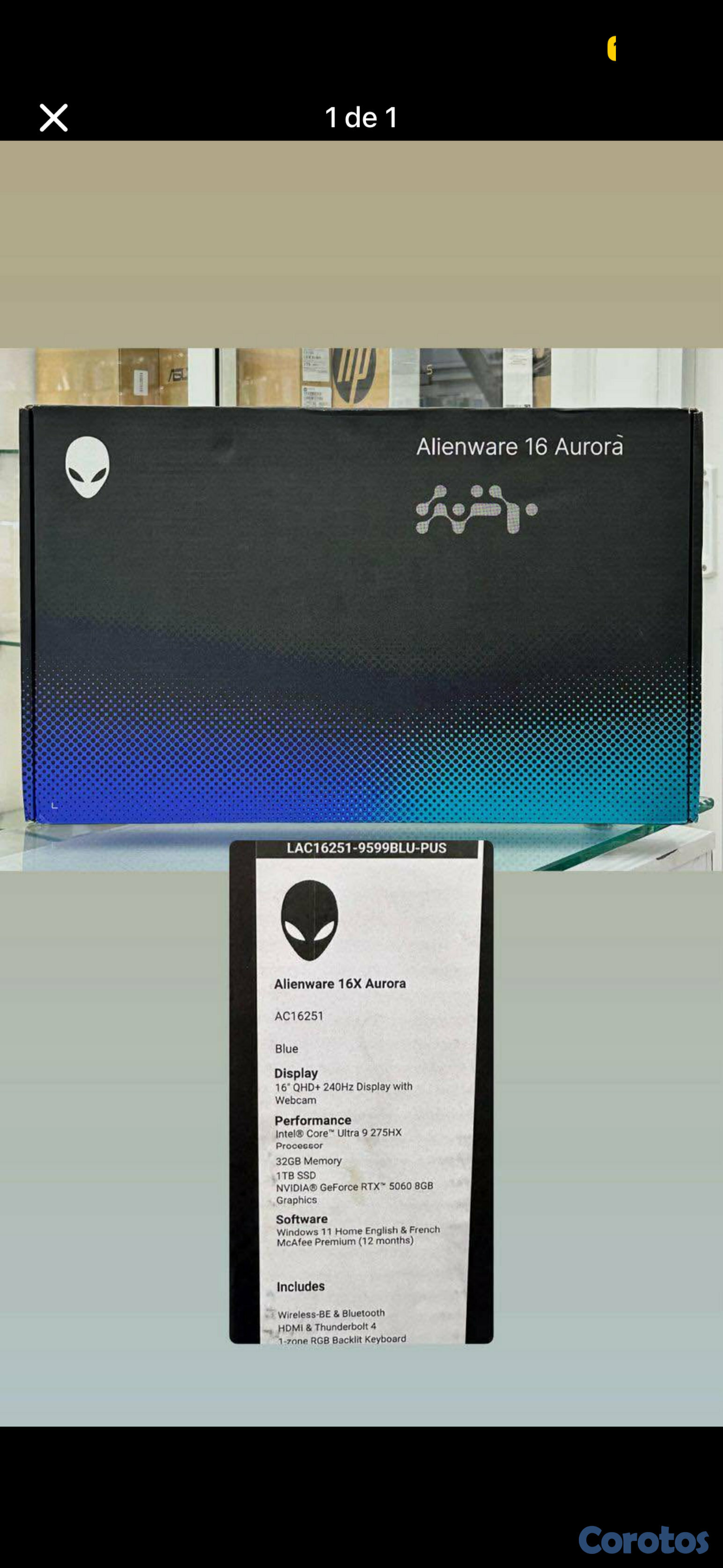 computadoras y laptops - Alienware 16X Aurora RTX 5060