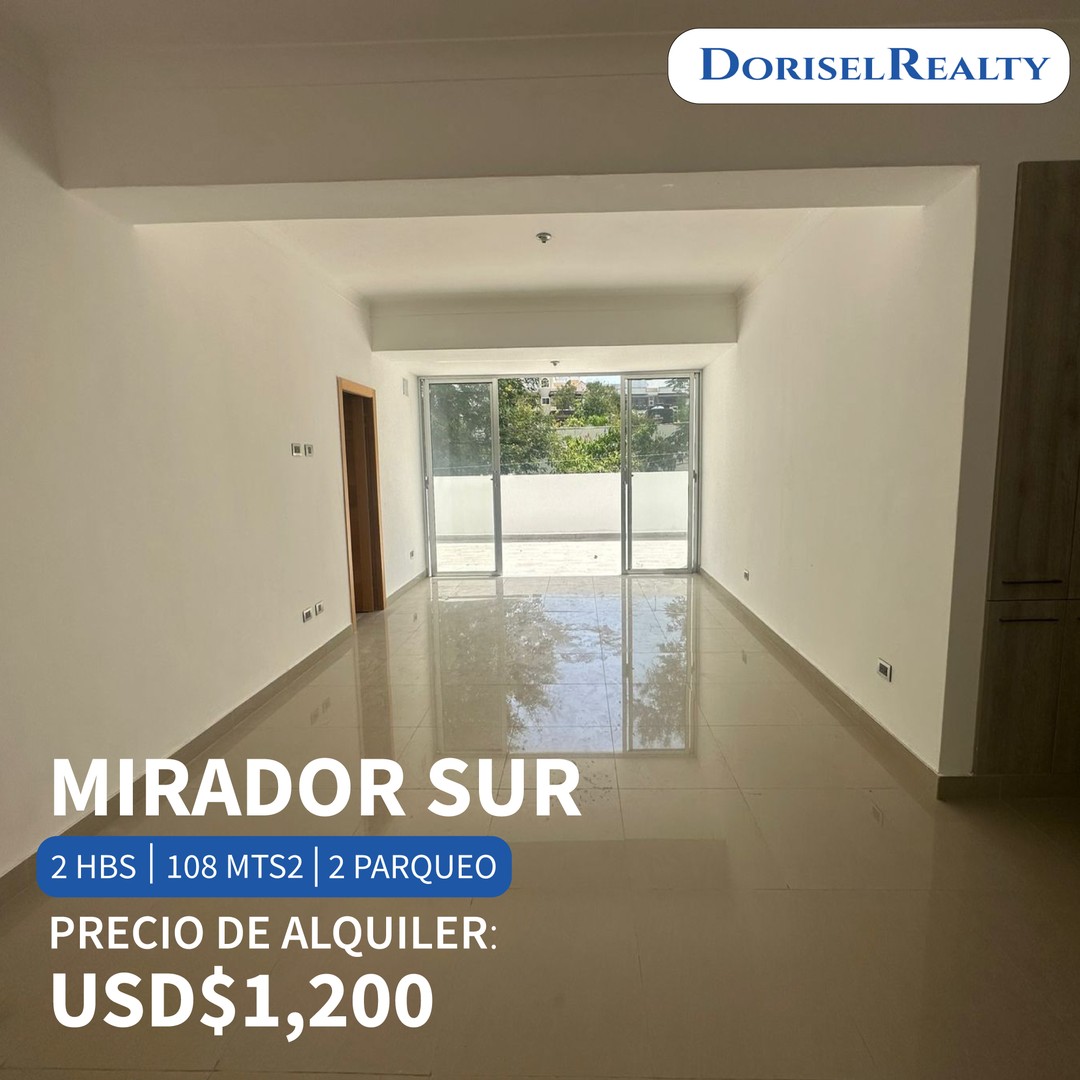 apartamentos - ALQUILER DE PRECIOSO APARTAMENTO UBICADO EN MIRADOR SUR