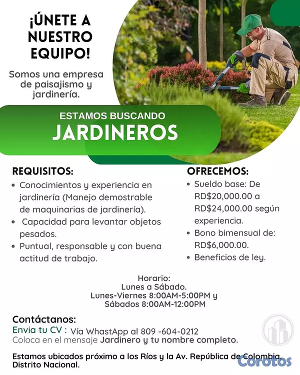 empleos disponibles - Jardinero