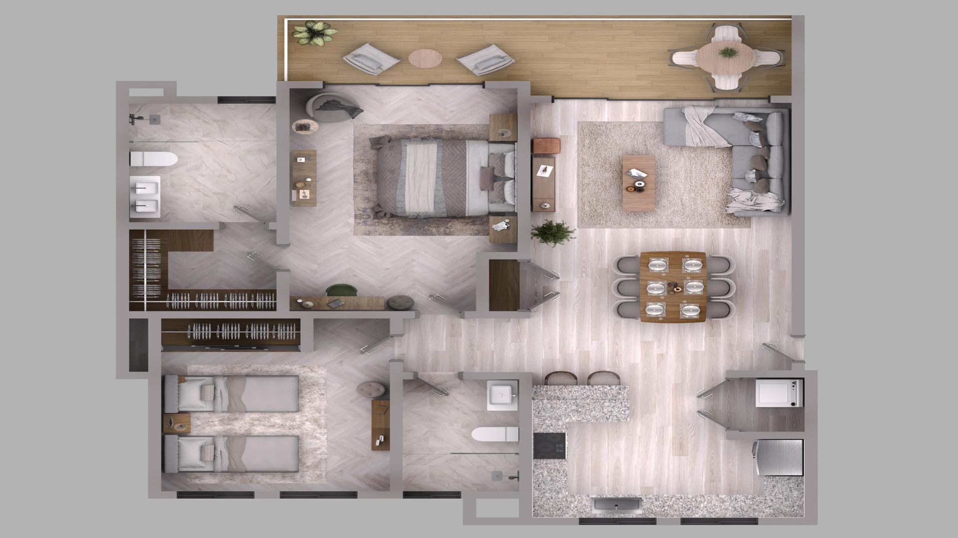 apartamentos - En venta apartamento de 2 habitaciones a pocos metros de la playa 6