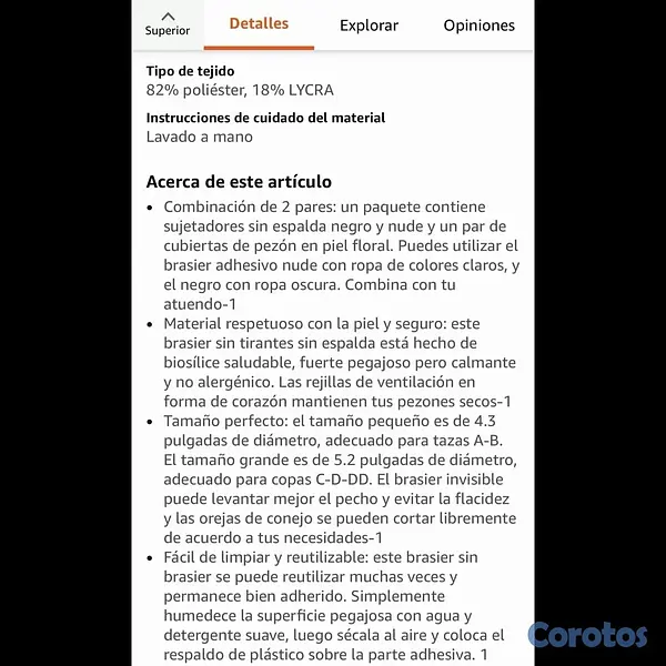 ropa para mujer - Brasier Adhesivo 2