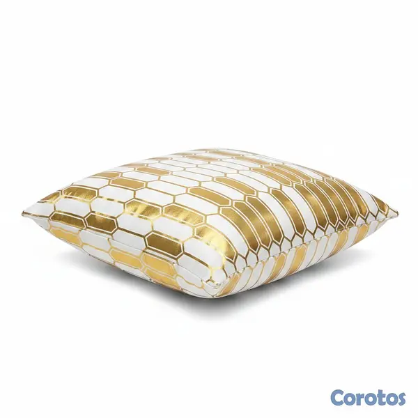 decoración y accesorios - Cojín Decorativo Hexagonal Dorado 'Dulce Hogar' 1