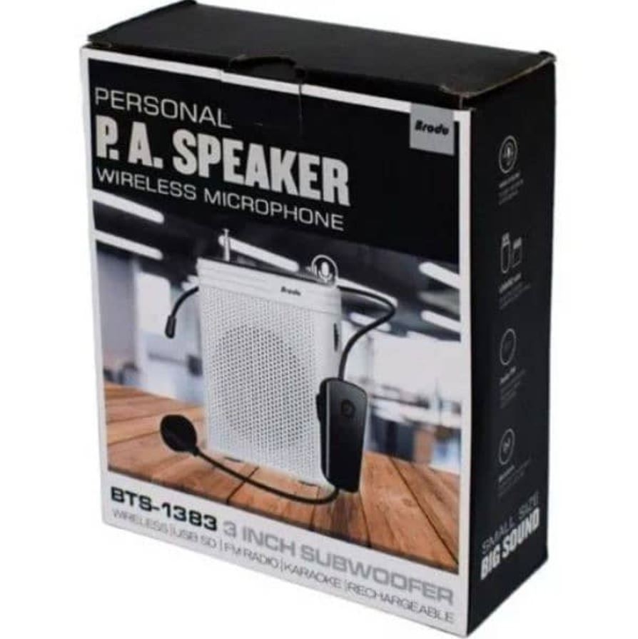 camaras y audio - Bocina + Microfono BTS-1383 parlante para charlas, maestros, panelitas, spekears