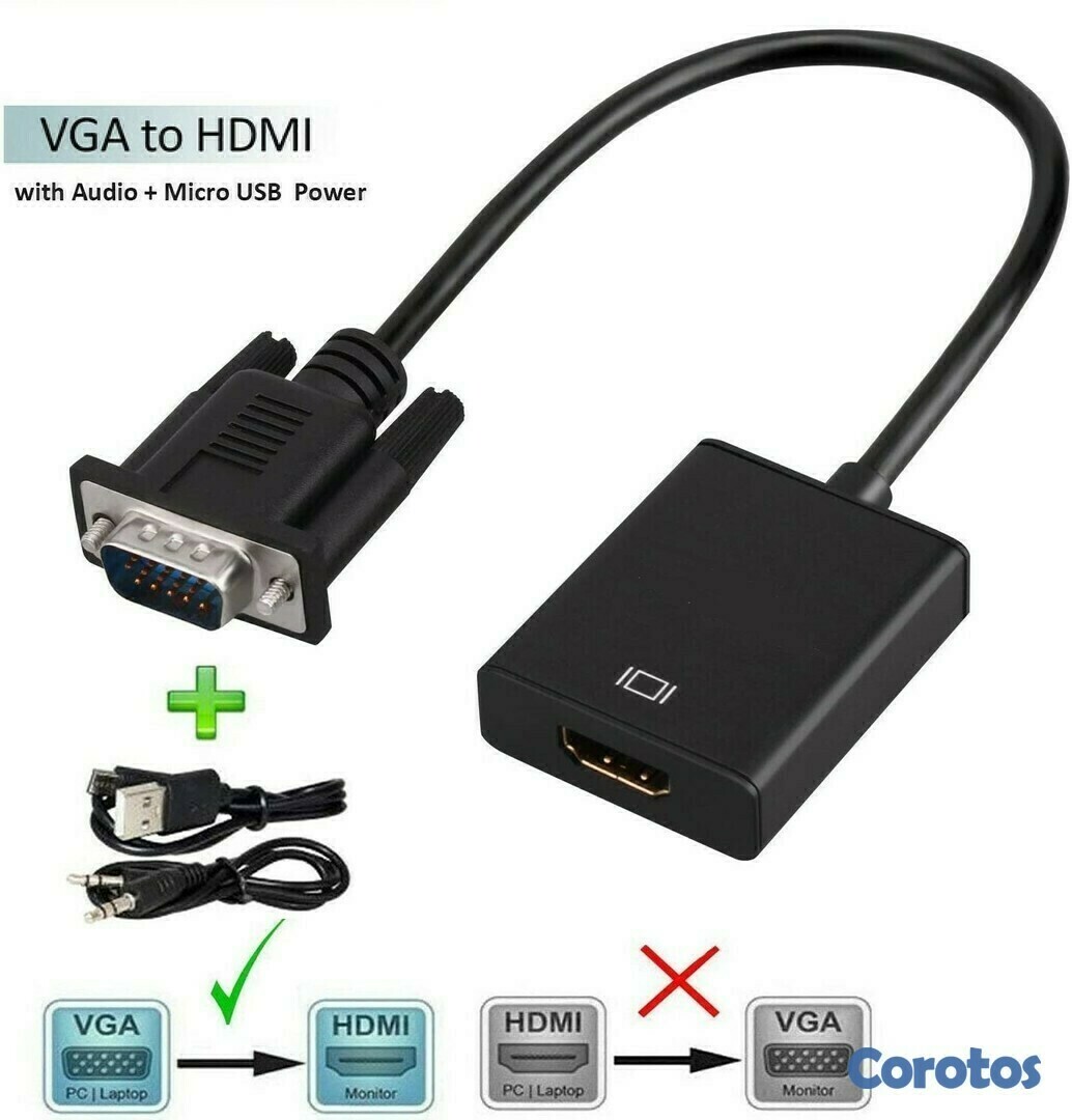otros electronicos - Adaptador de VGA a HDMI con audio 1