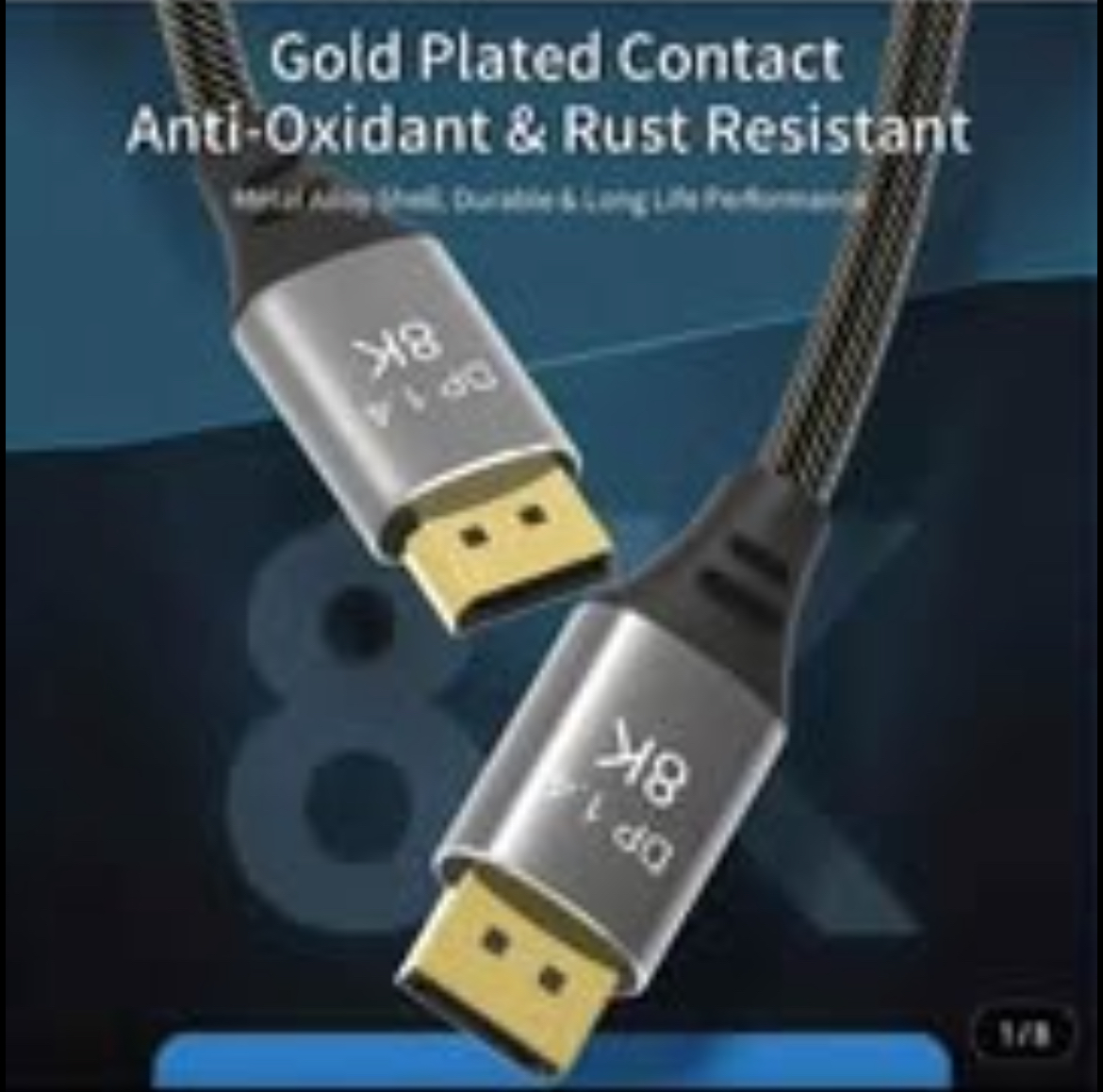 accesorios para electronica - Cable DisplayPort a DisplayPort 1.4 3