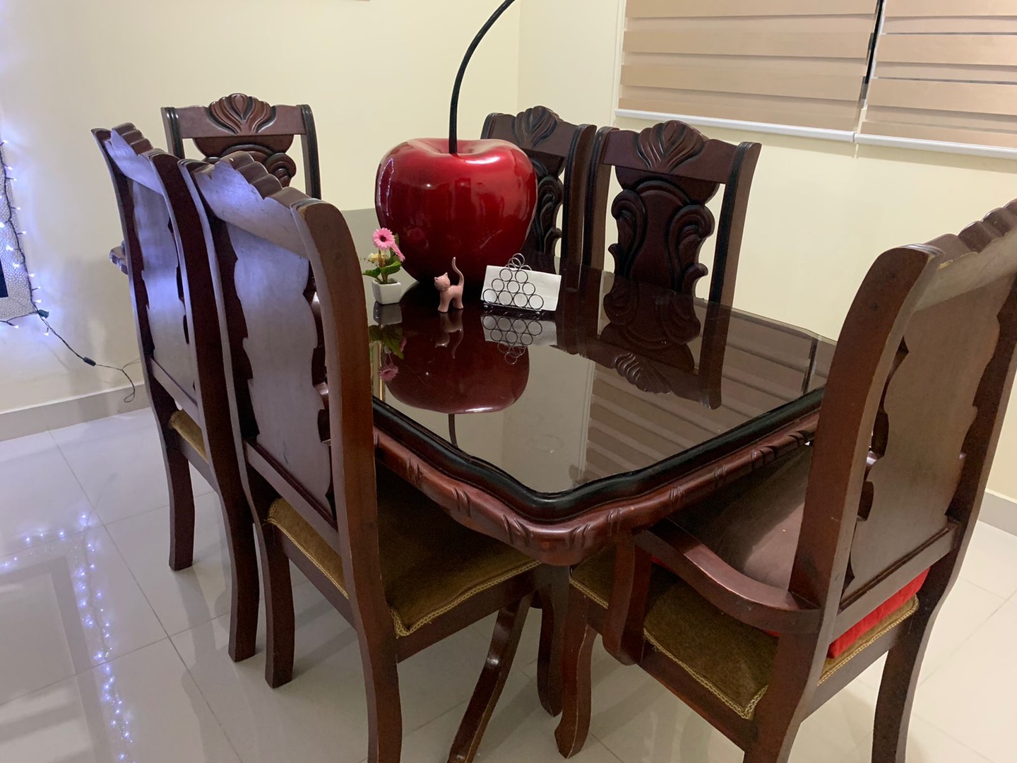 muebles y colchones - Juego de Comedor Caoba