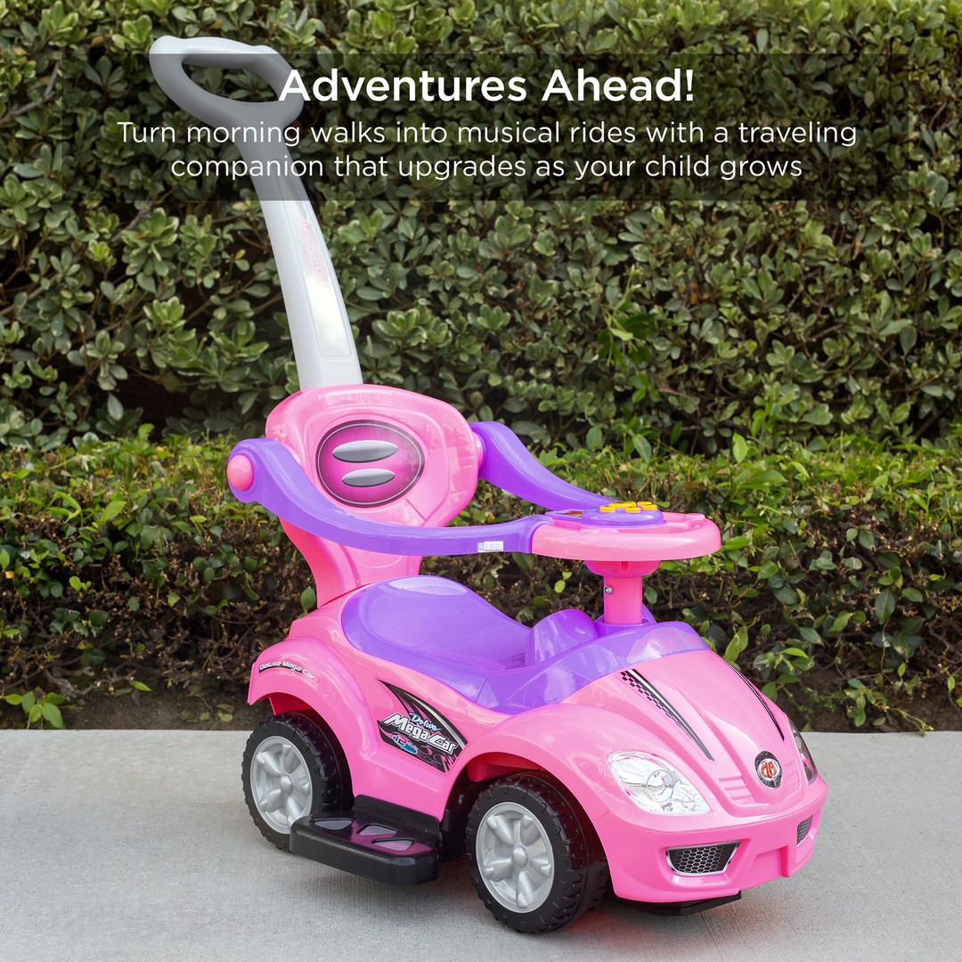juguetes - Carrito De Empujar Para Niña Con Mango Sonidos Carro Montable 3 en 1 con tapasol 4