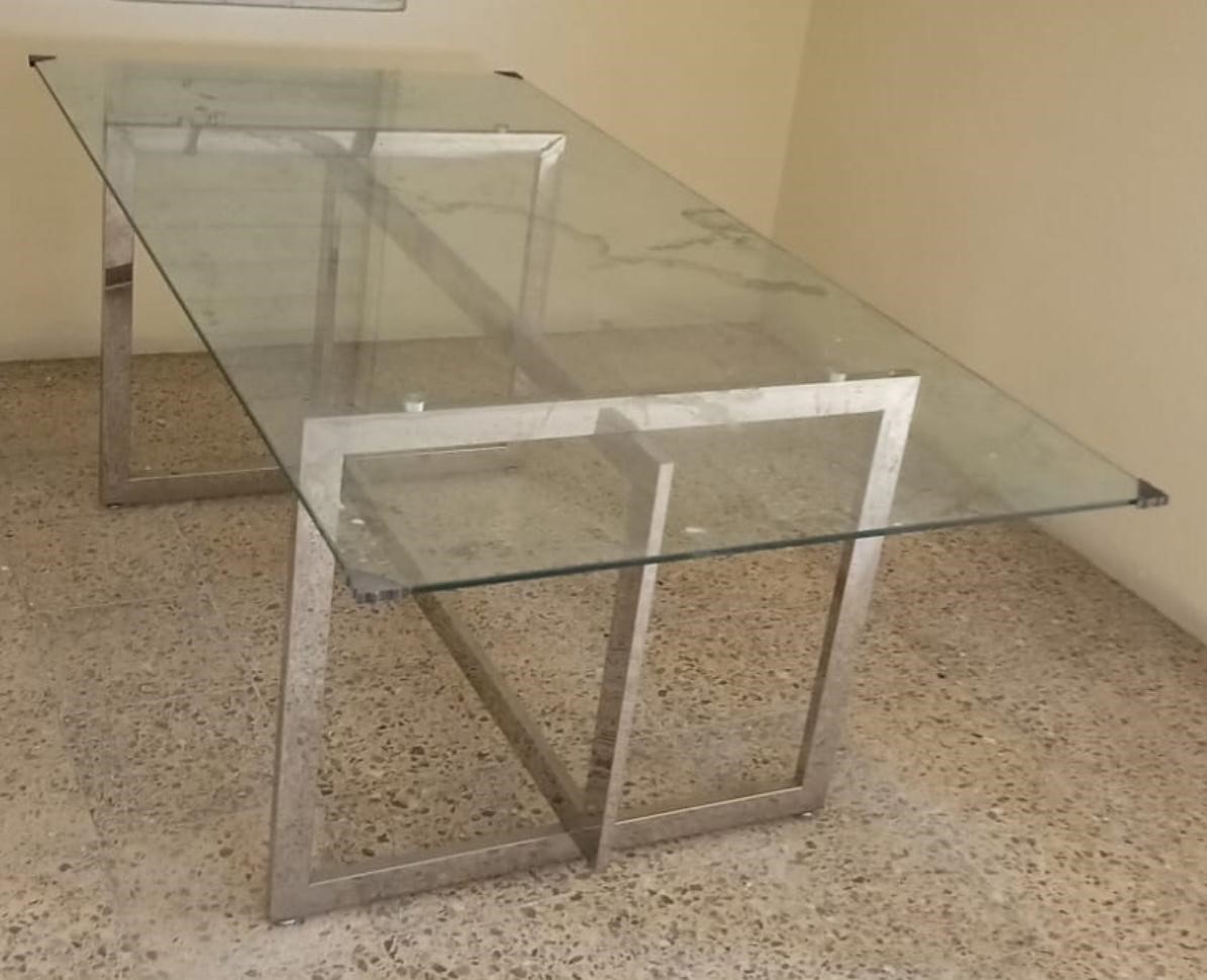 muebles y colchones - Mesa Comedor Tope Cristal