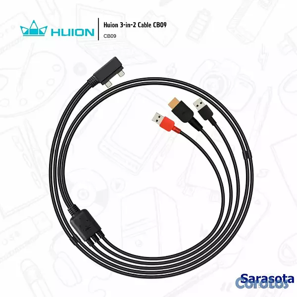 accesorios para electronica - Huion Cable 3-en-2 CB09 2