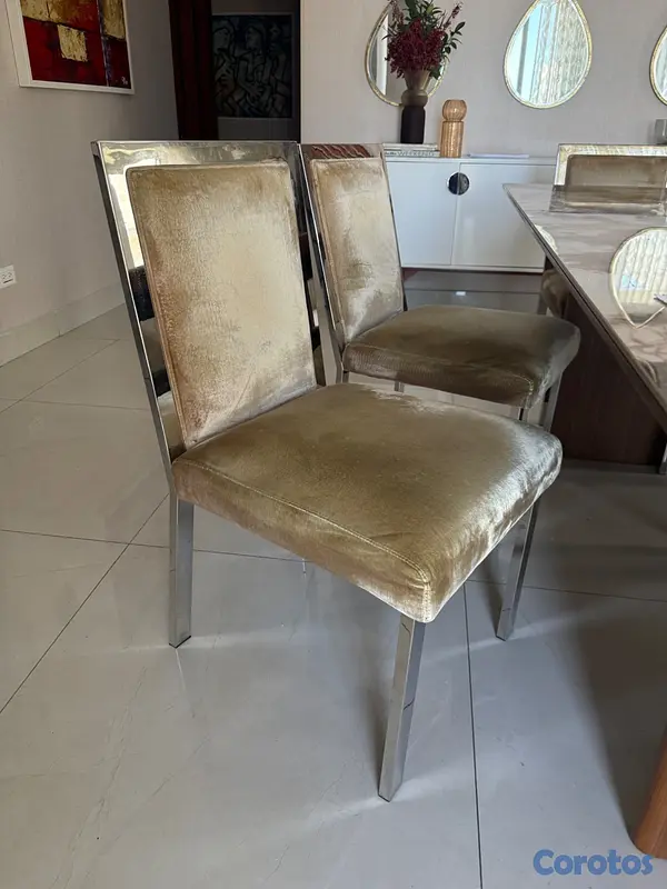 muebles y colchones - Sillas de lujo en acero inoxidable  2