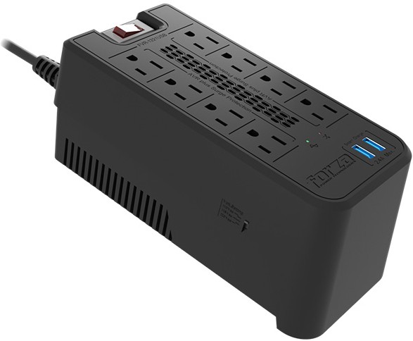 computadoras y laptops - REGULADOR DE VOLTAJE FORZA 2200VA, REGLETA 8 SALIDAS 110V/1000W, 2 USB (IN,OUT), 0