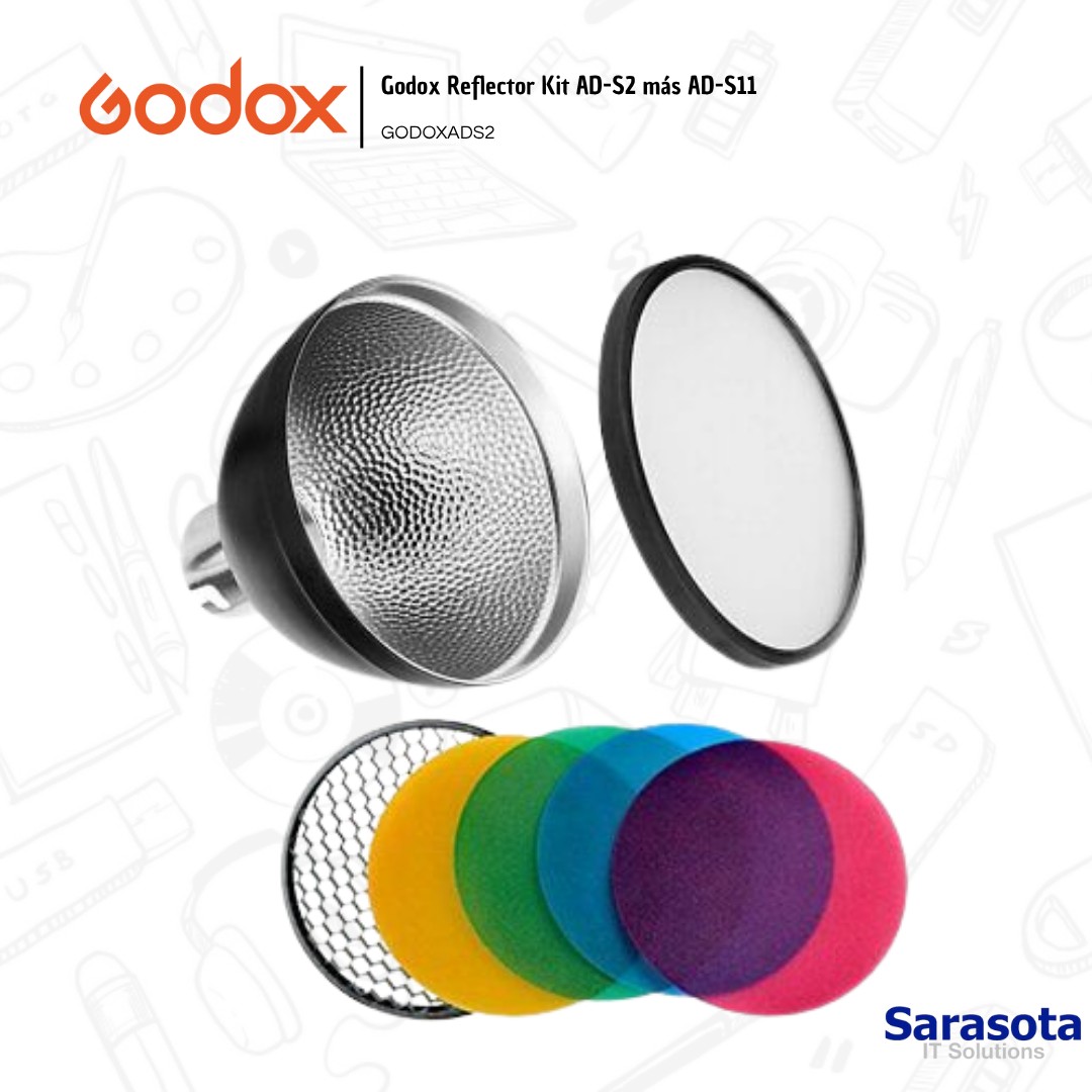 accesorios para electronica - Godox Reflector Kit AD-S2 más AD-S11 para AD200Pro 3