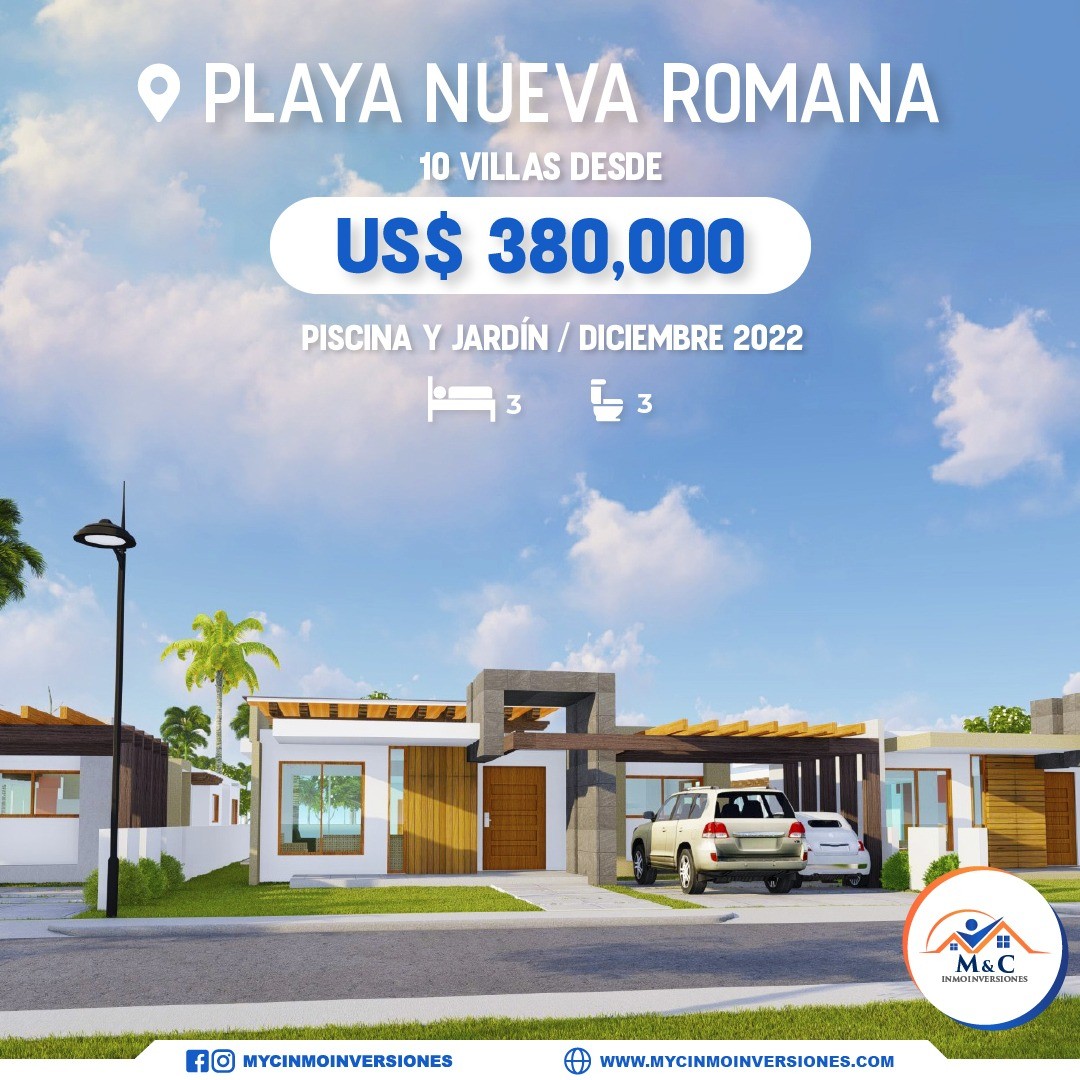 apartamentos - 10 Villas Hermosa en venta ubicadas en Playa Nueva Romana 📍