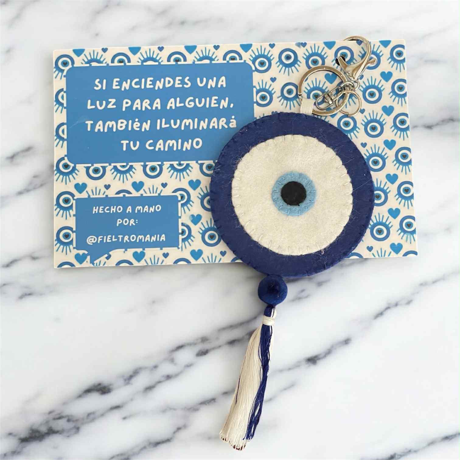 joyas, relojes y accesorios - Llavero de ojo turco contra las malas vibras de fieltro 0