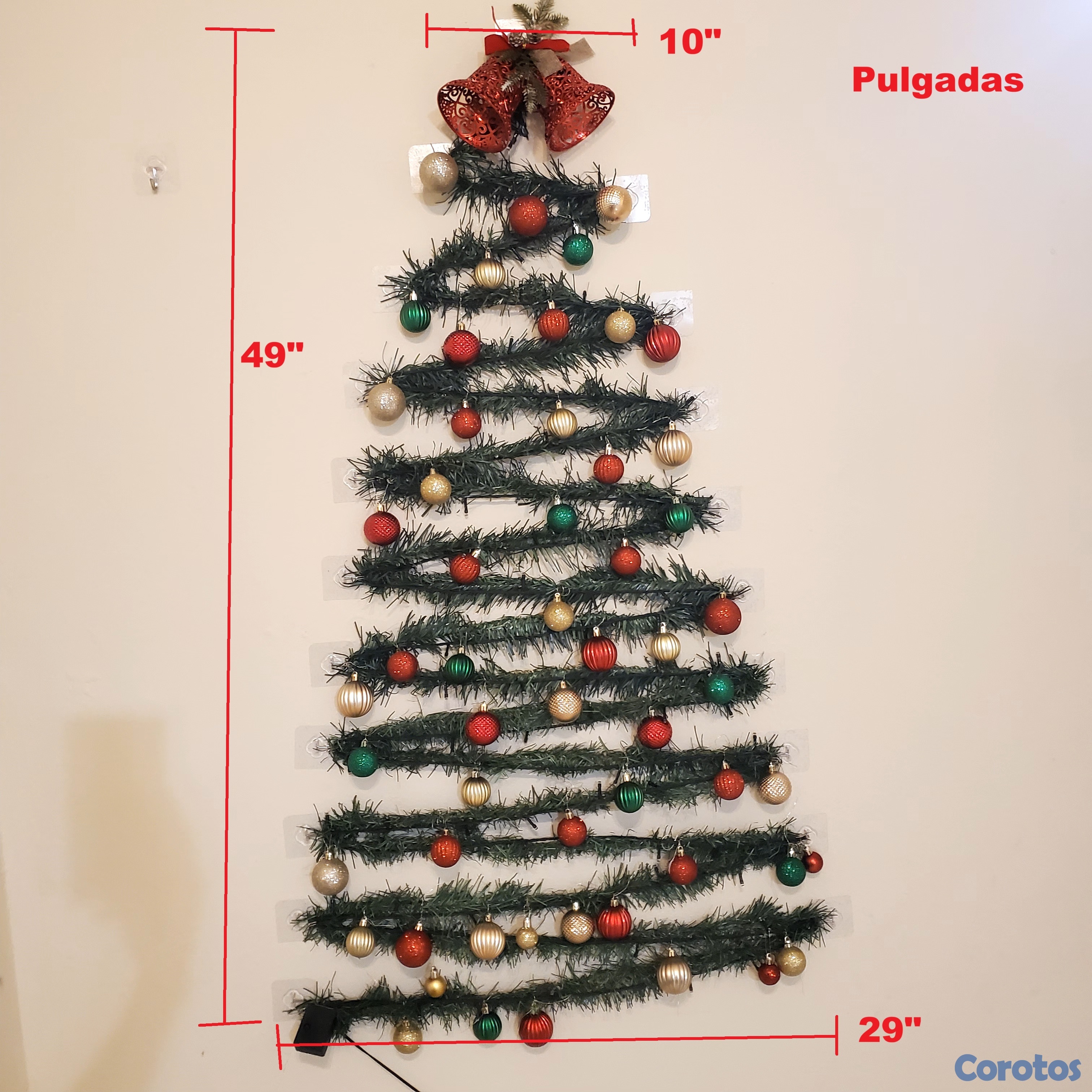 decoración y accesorios - Árbol de navidad de pared. Incluye adornos y ganch 6