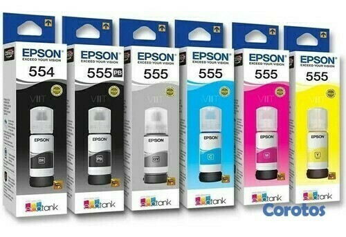 impresoras y scanners - BOTELLA DE TINTA EPSON 555  100% ORIGINALES  1