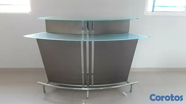 muebles y colchones - Bar de madera y cristal, barra, bar para taburete, oferta de oportunidad 1