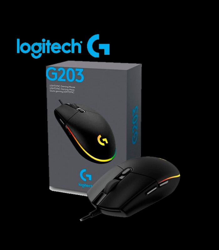 computadoras y laptops - MOUSE LOGITECH G203 LIGHTSYNC GAMING, COLOR NEGRO, OPTICO USB, ILUMINACIÓN RGB  0