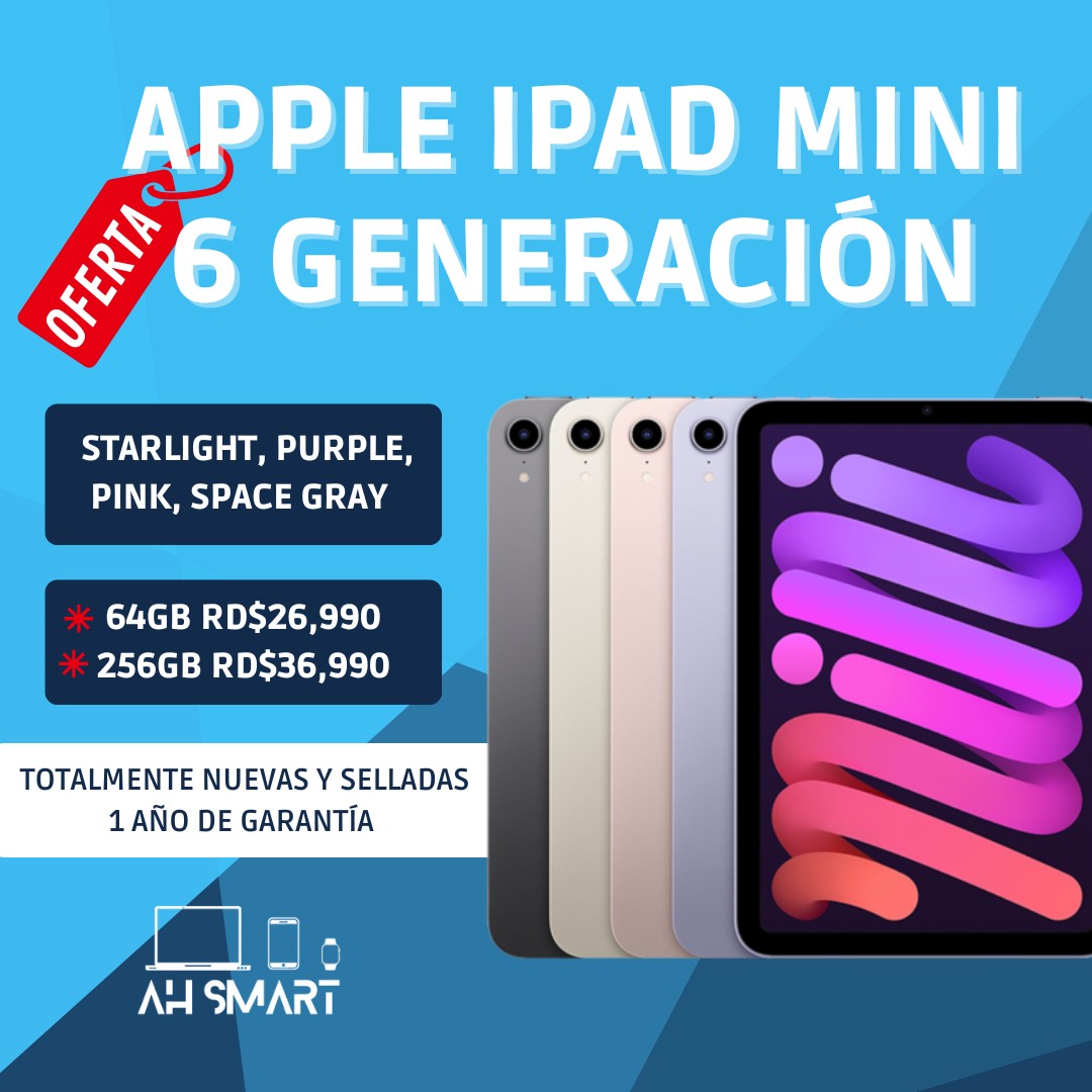 celulares y tabletas - iPad mini 6 Generación 64GB 256GB (Pink) Selladas Nuevas *PRECIO ESPECIAL*