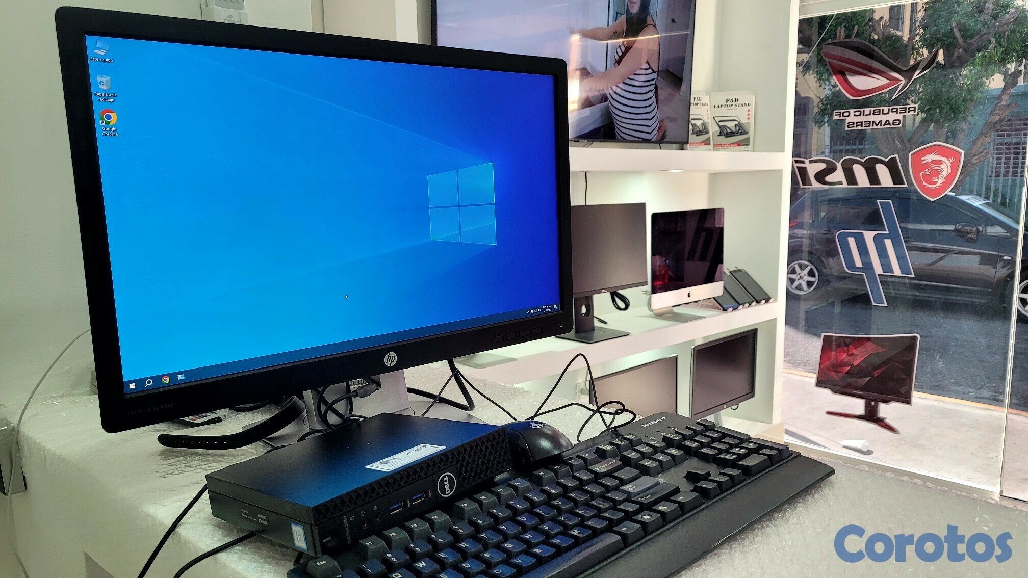 computadoras y laptops - Combo Monitor hp 24 Pulg CPU i5 7ma Ram 8gb ddr4 Disco 256gb Solido Wifi 1