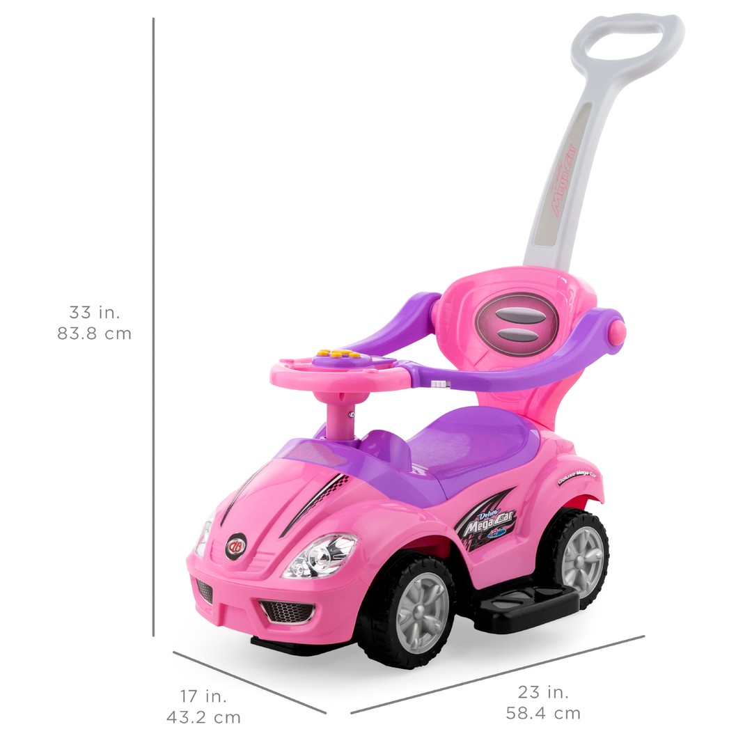 juguetes - Carrito De Empujar Para Niña Con Mango Sonidos Carro Montable 3 en 1 con tapasol 5