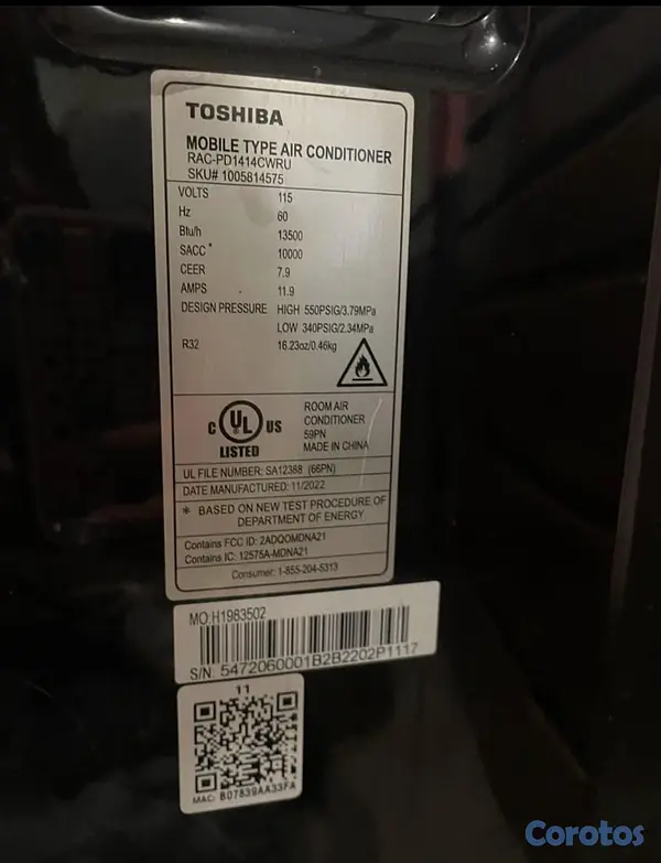otros electronicos - Aire acondicionado portatil Toshiba 2